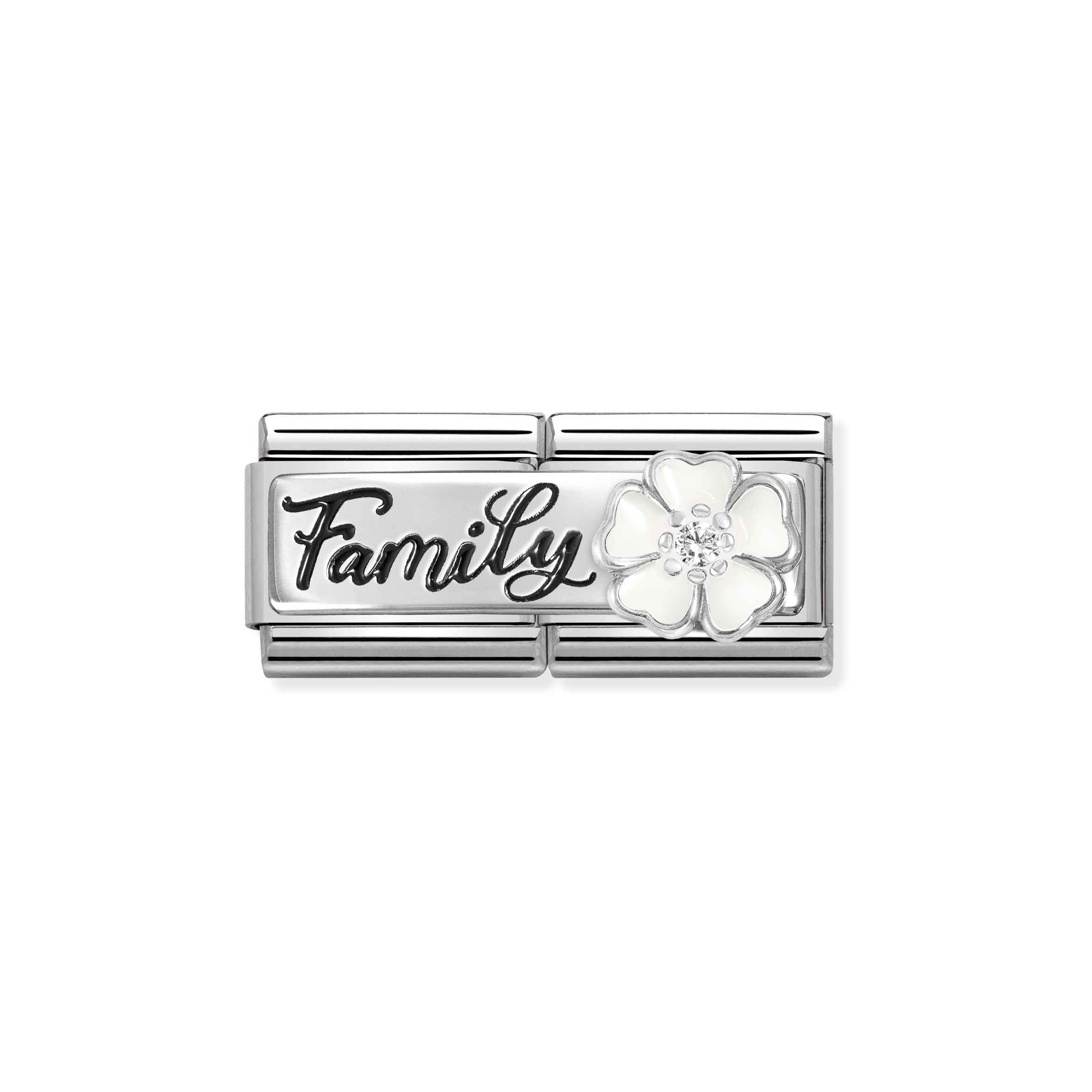 Charm, Composable Double Link,FAMILY White Flower