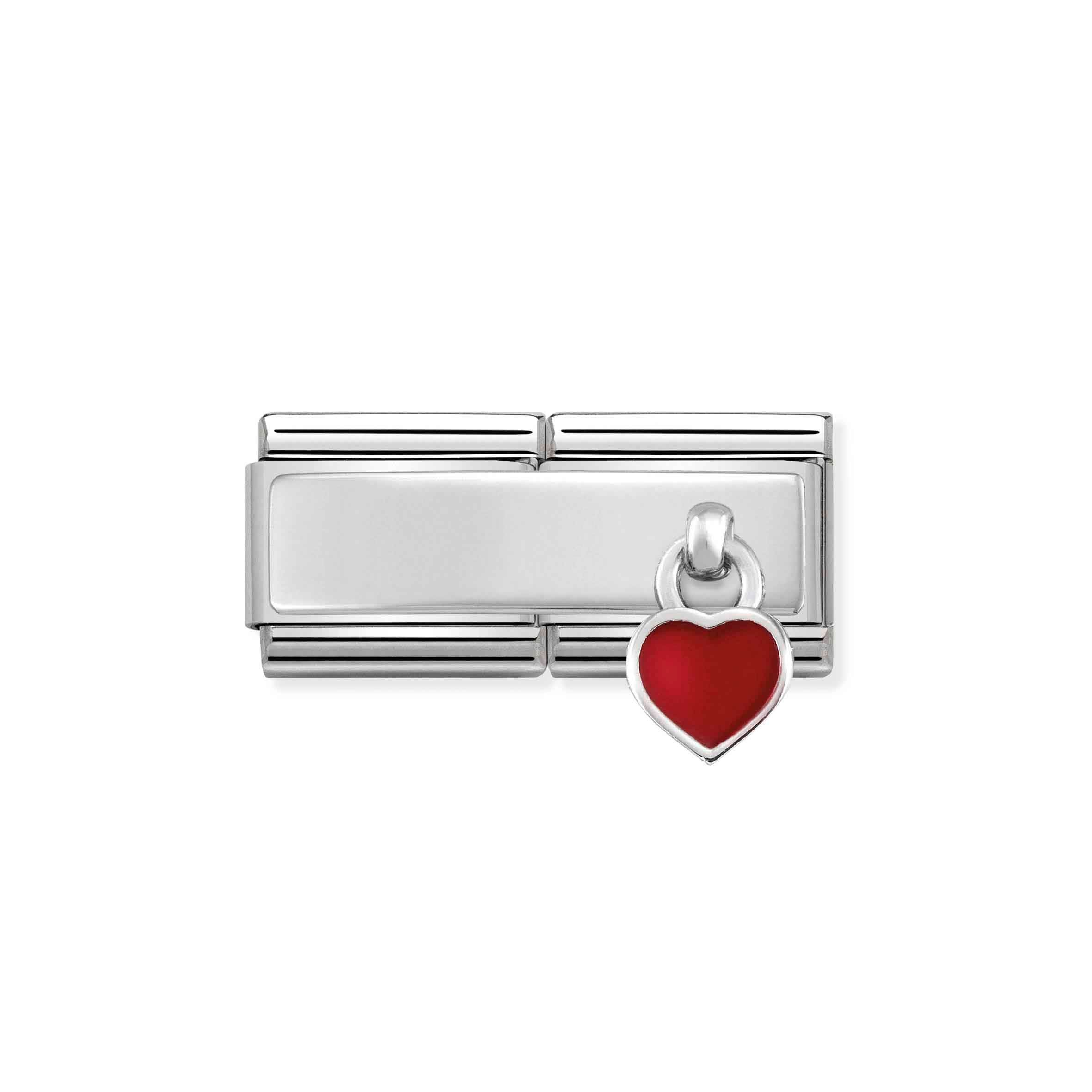 Charm, Composable Double Link, Red Heart