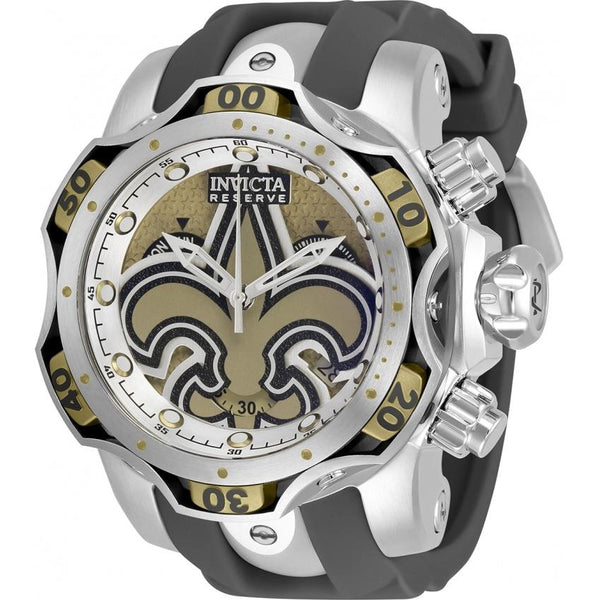 Invicta Men's 33080 NFL Saints Black Silicone Watch
