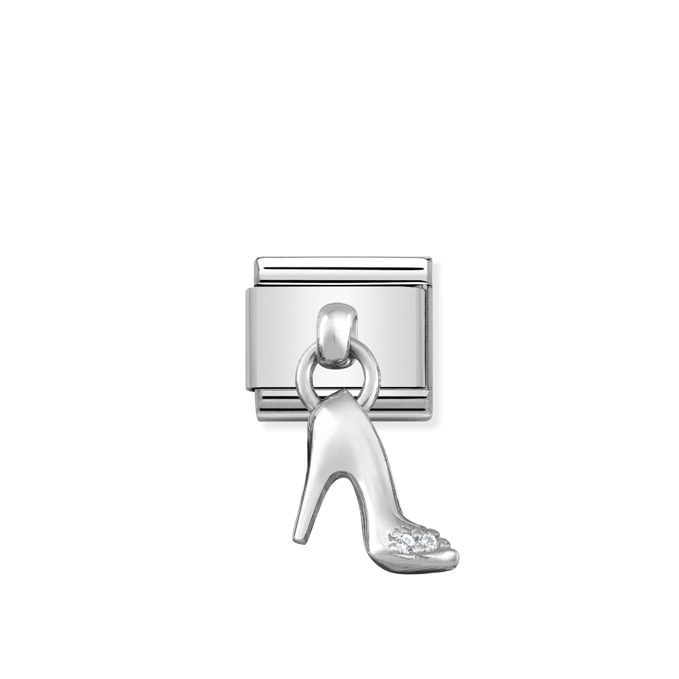 Charm, Composable Link, Silver pendant Shoe