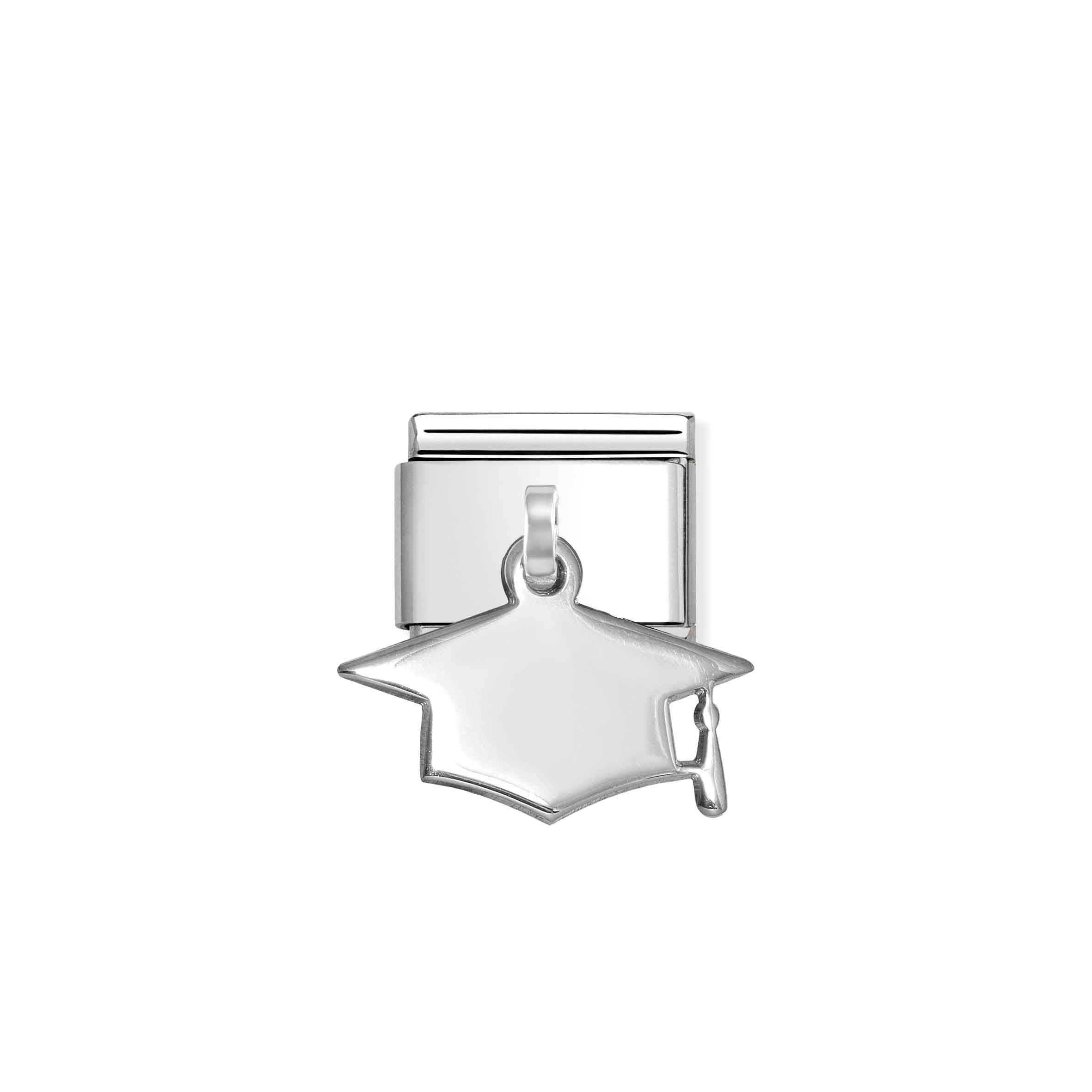 Charm, Composable Link, Graduation Hat Engraving Pendant