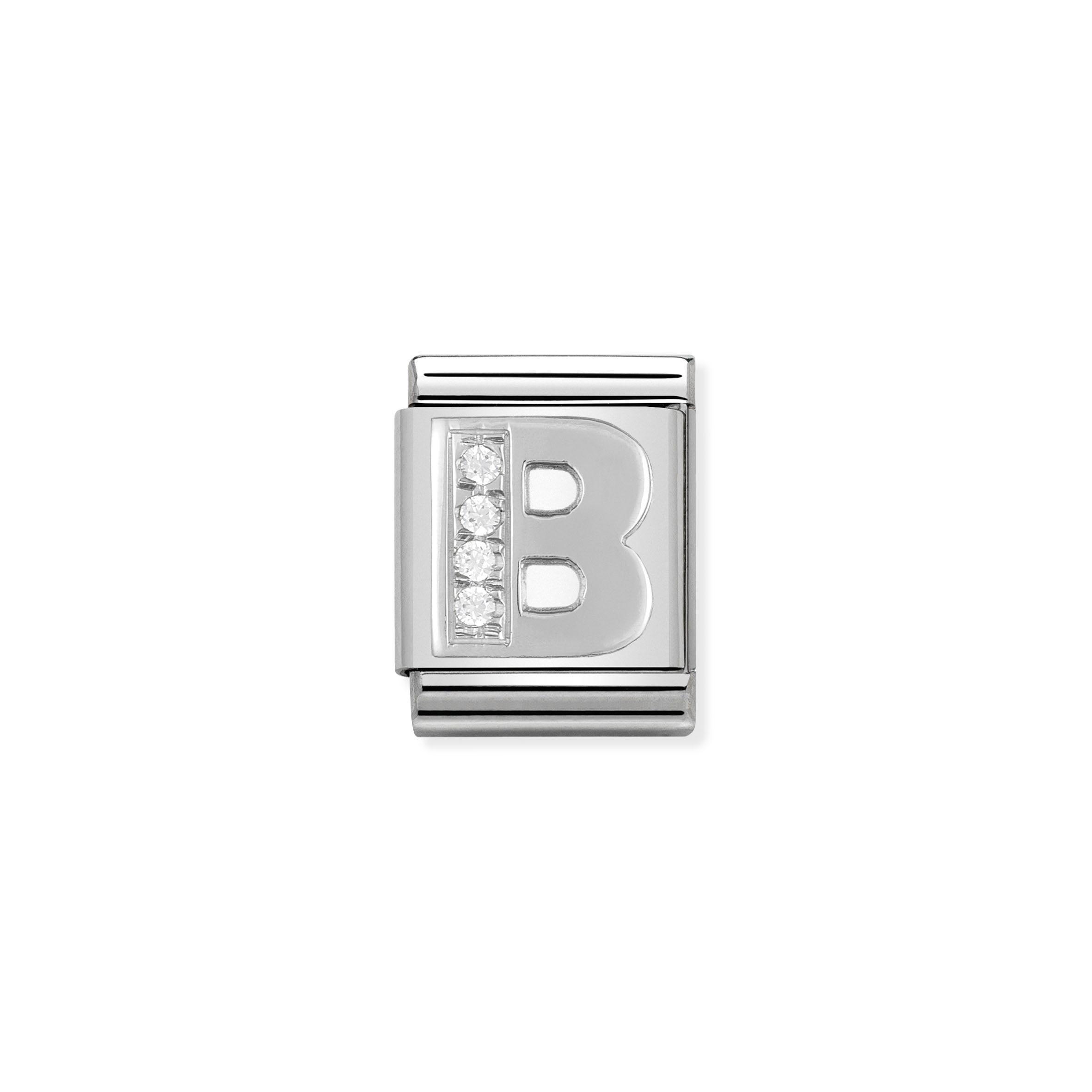 Composable Big Link Silver Letter B