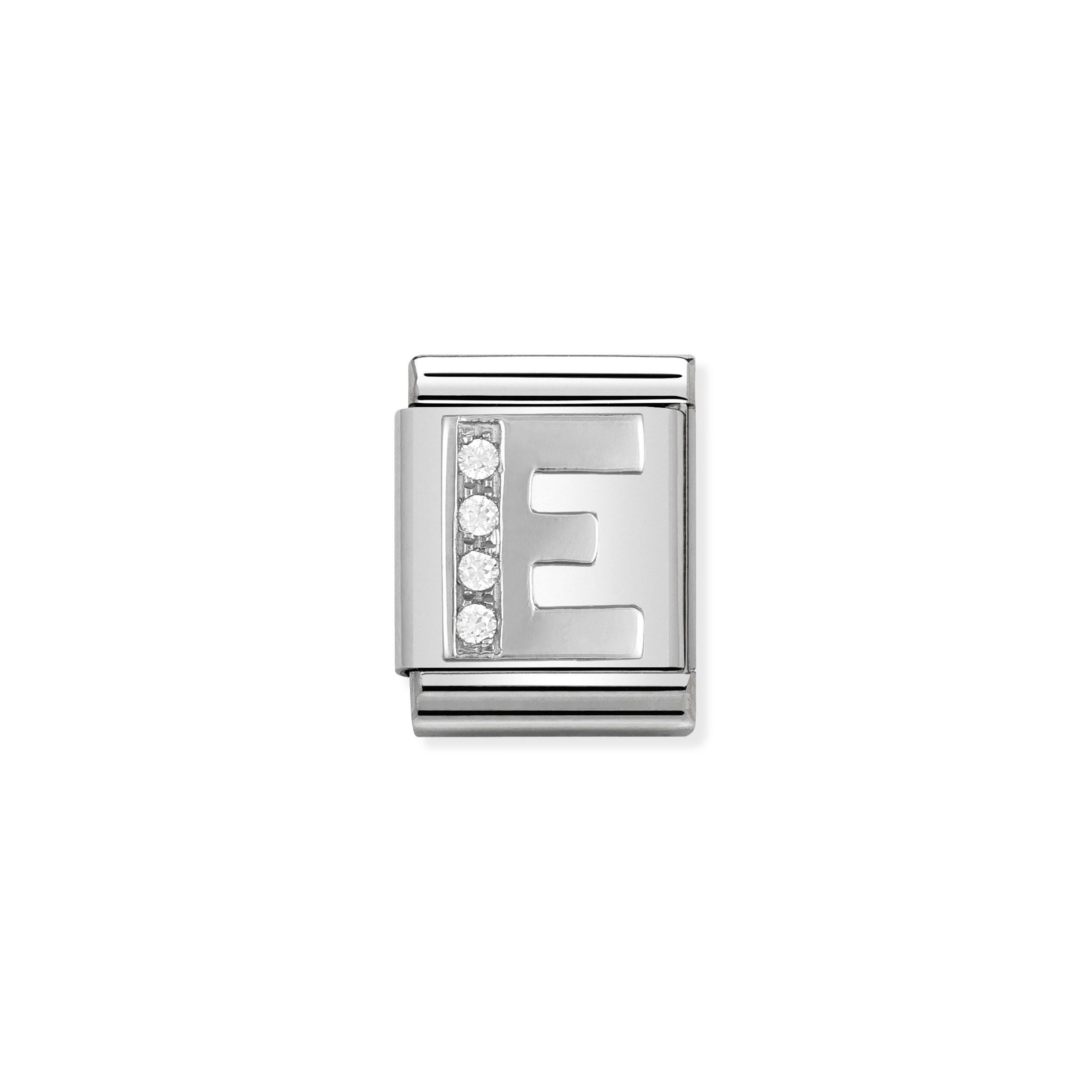 Composable Big Link Silver Letter E