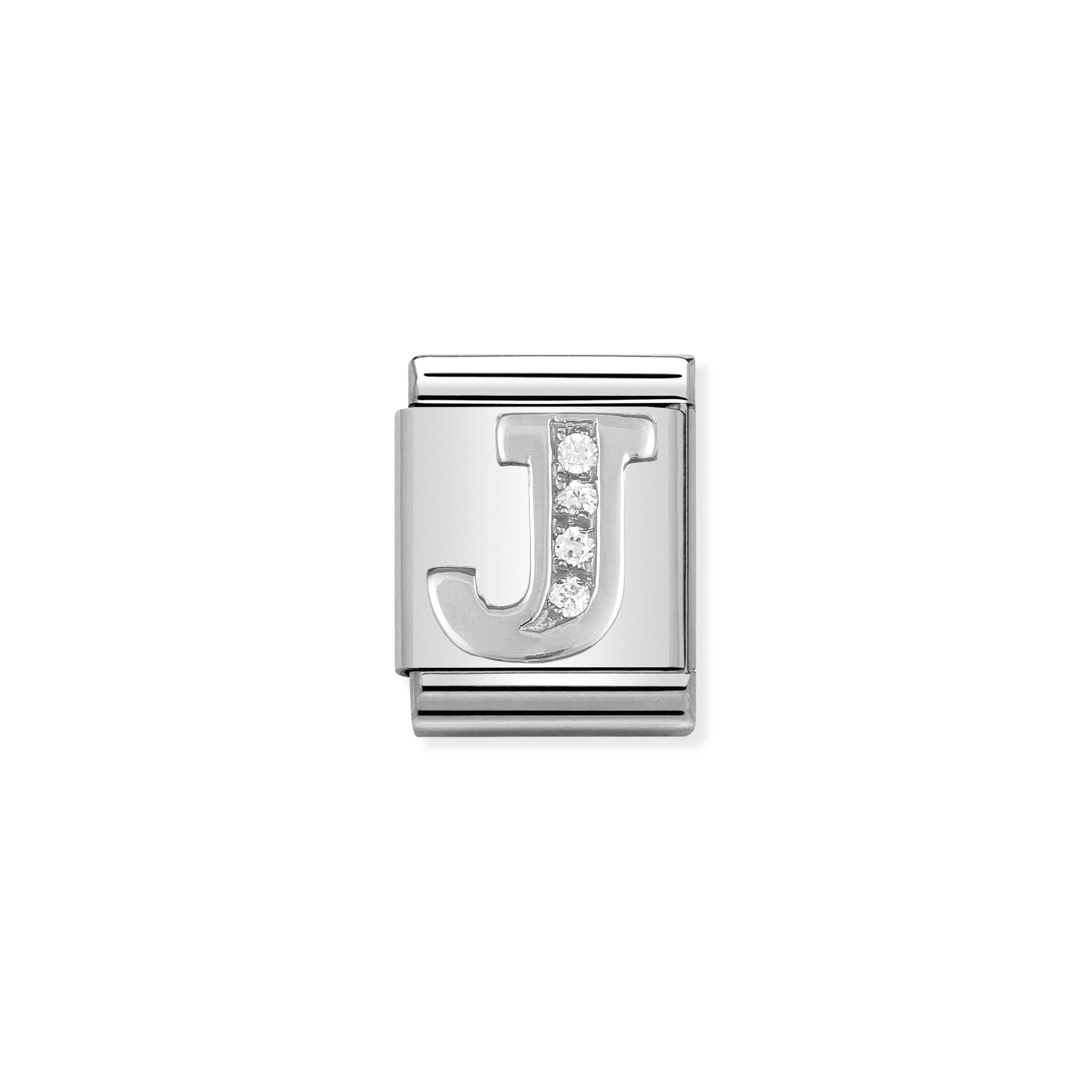 Composable Big Link Silver Letter J