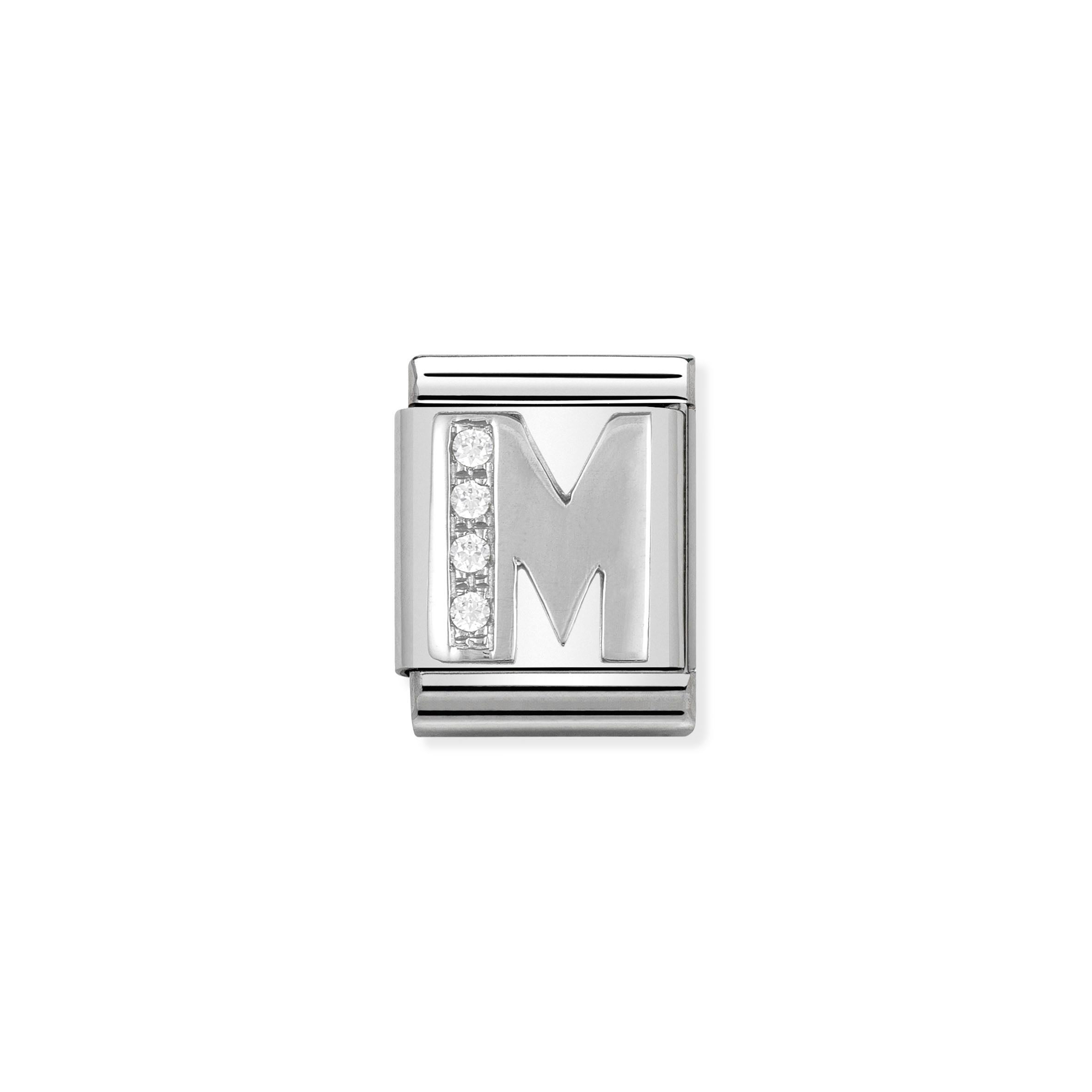 Composable Big Link Silver Letter M