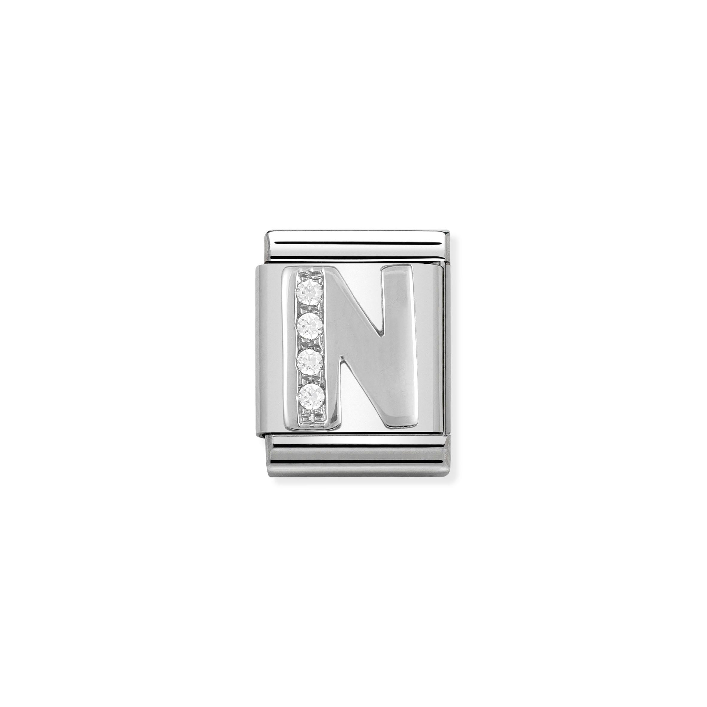Composable Big Link Silver Letter N