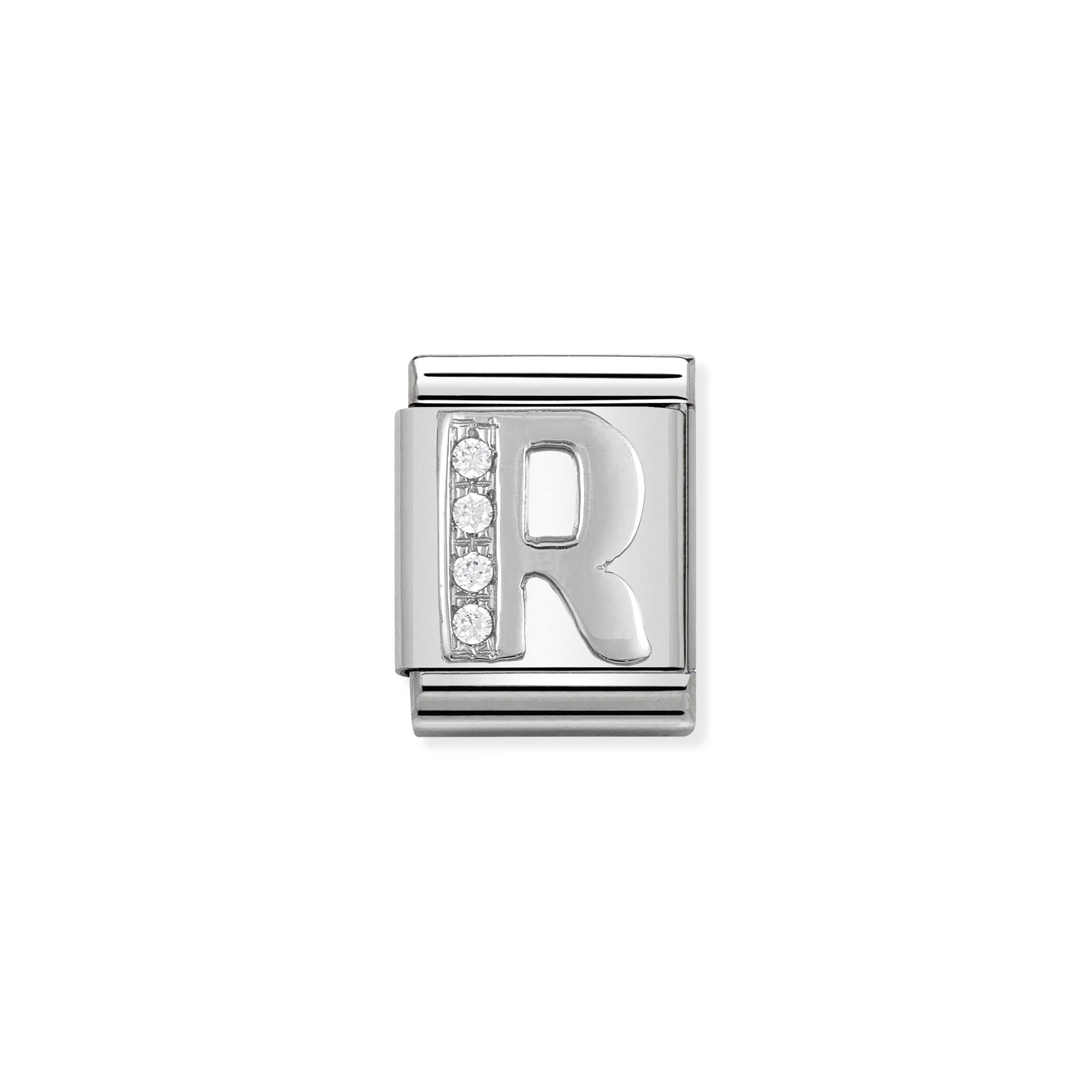 Composable Big Link Silver Letter R