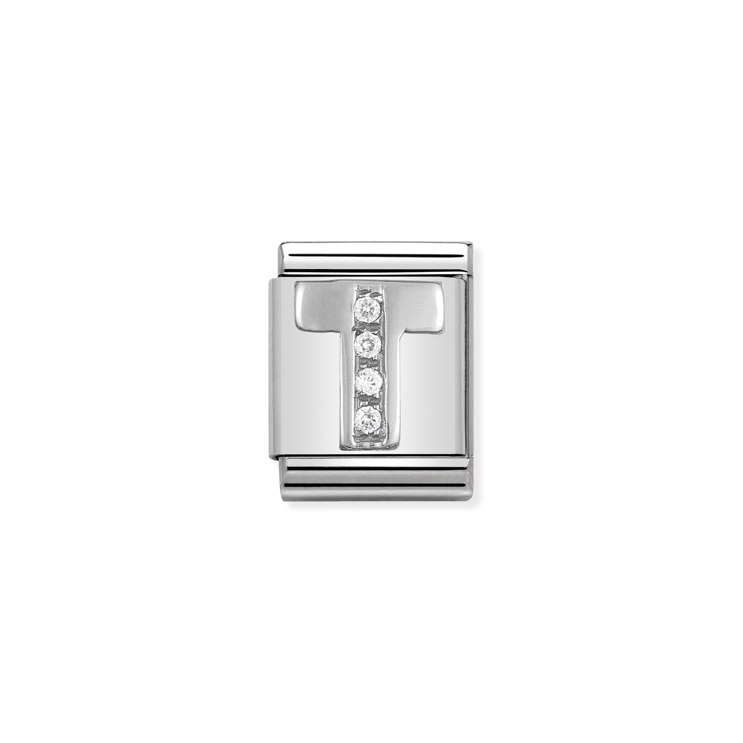 Composable Big Link Silver Letter T