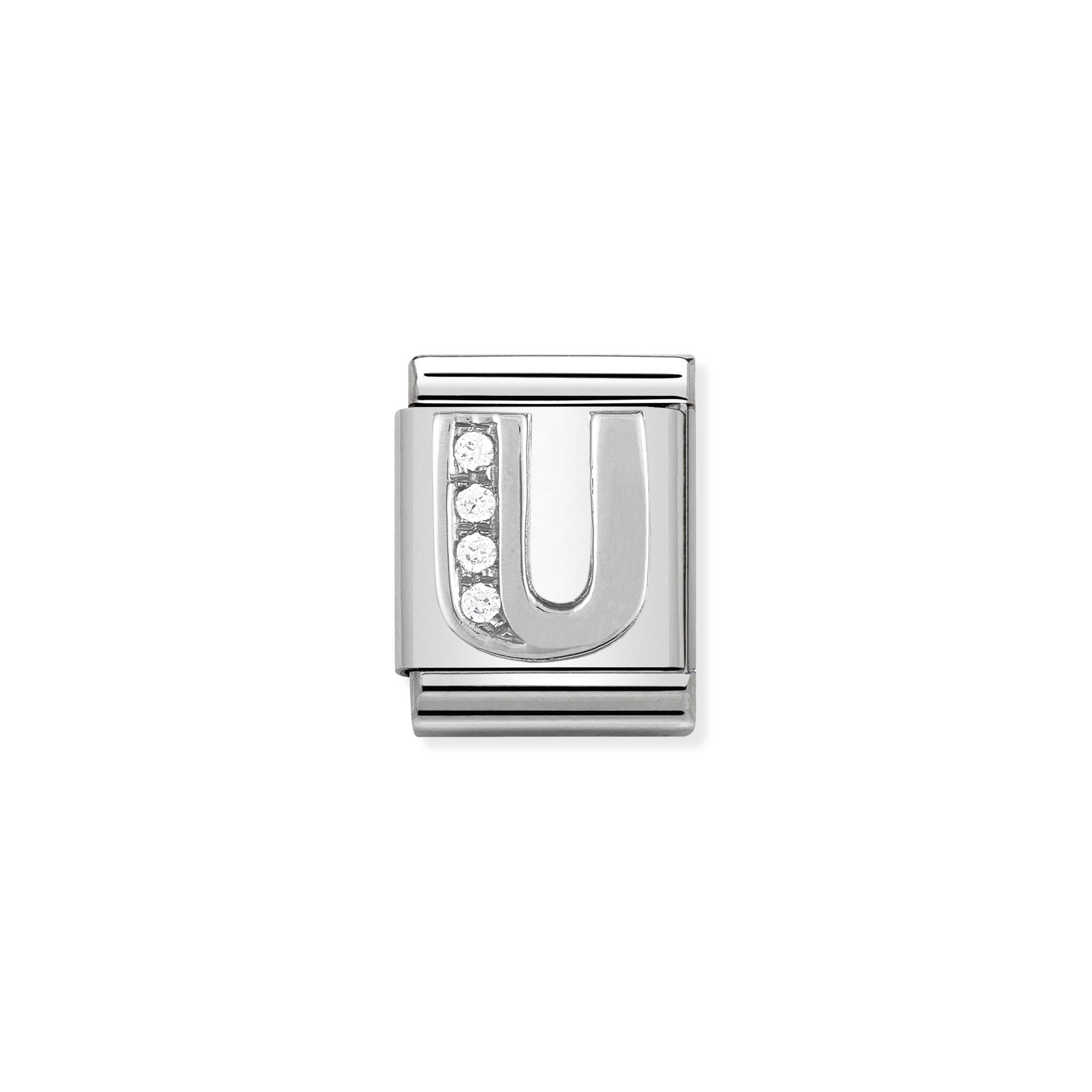 Composable Big Link Silver Letter U