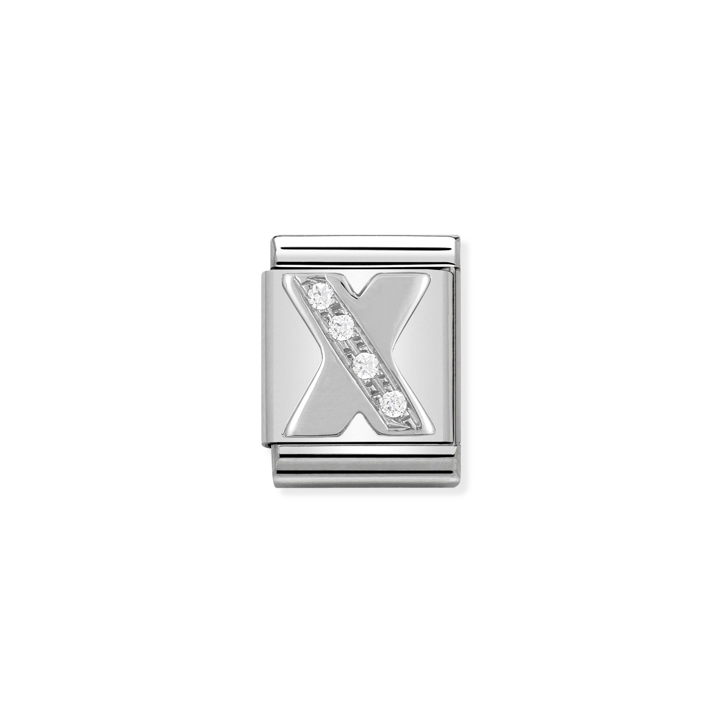 Composable Big Link Silver Letter X
