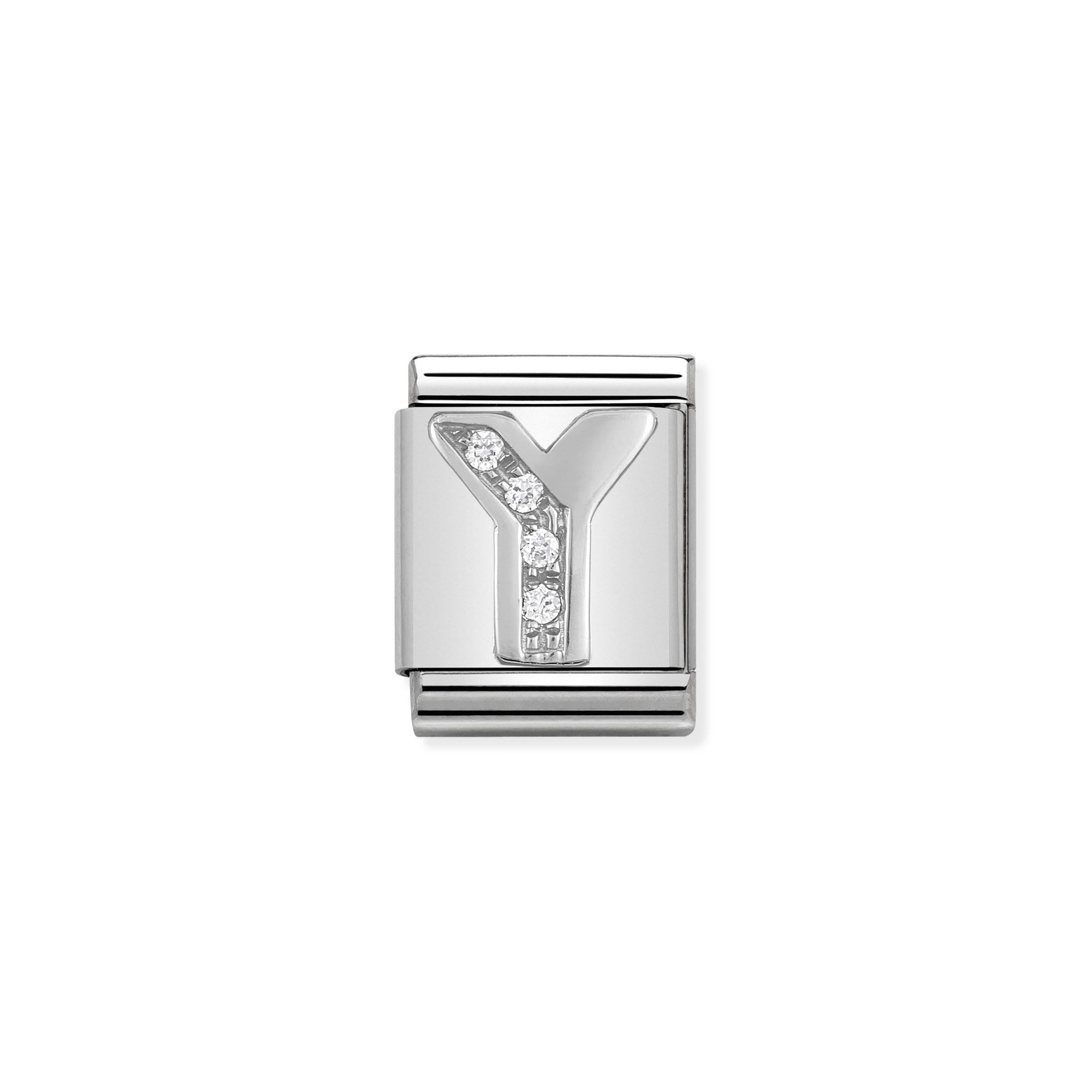 Composable Big Link Silver Letter Y