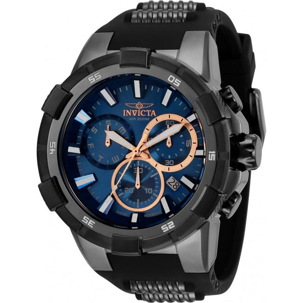 Invicta Men's 33292 Aviator Black and Gunmetal Polyurethane and Stainless Steel Watch