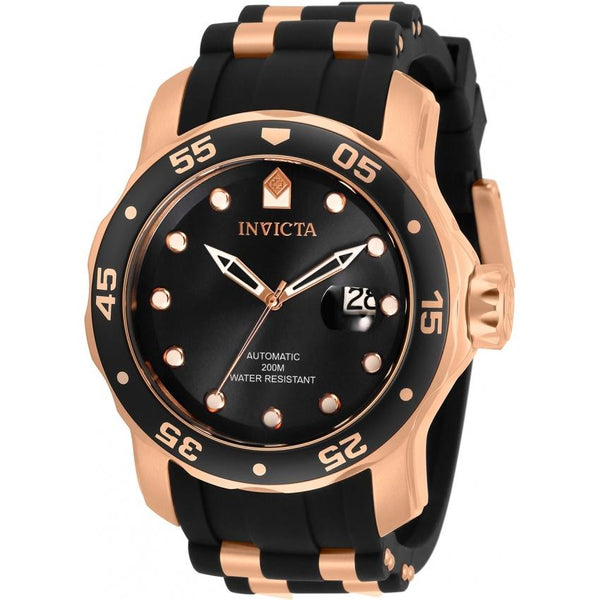 Invicta Men's 33340 Pro Diver Black and Rose-Tone Polyurethane Watch