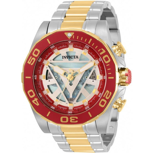 Invicta Men's 33368 Marvel ironman Gold-Tone and Silver Silicone Watch