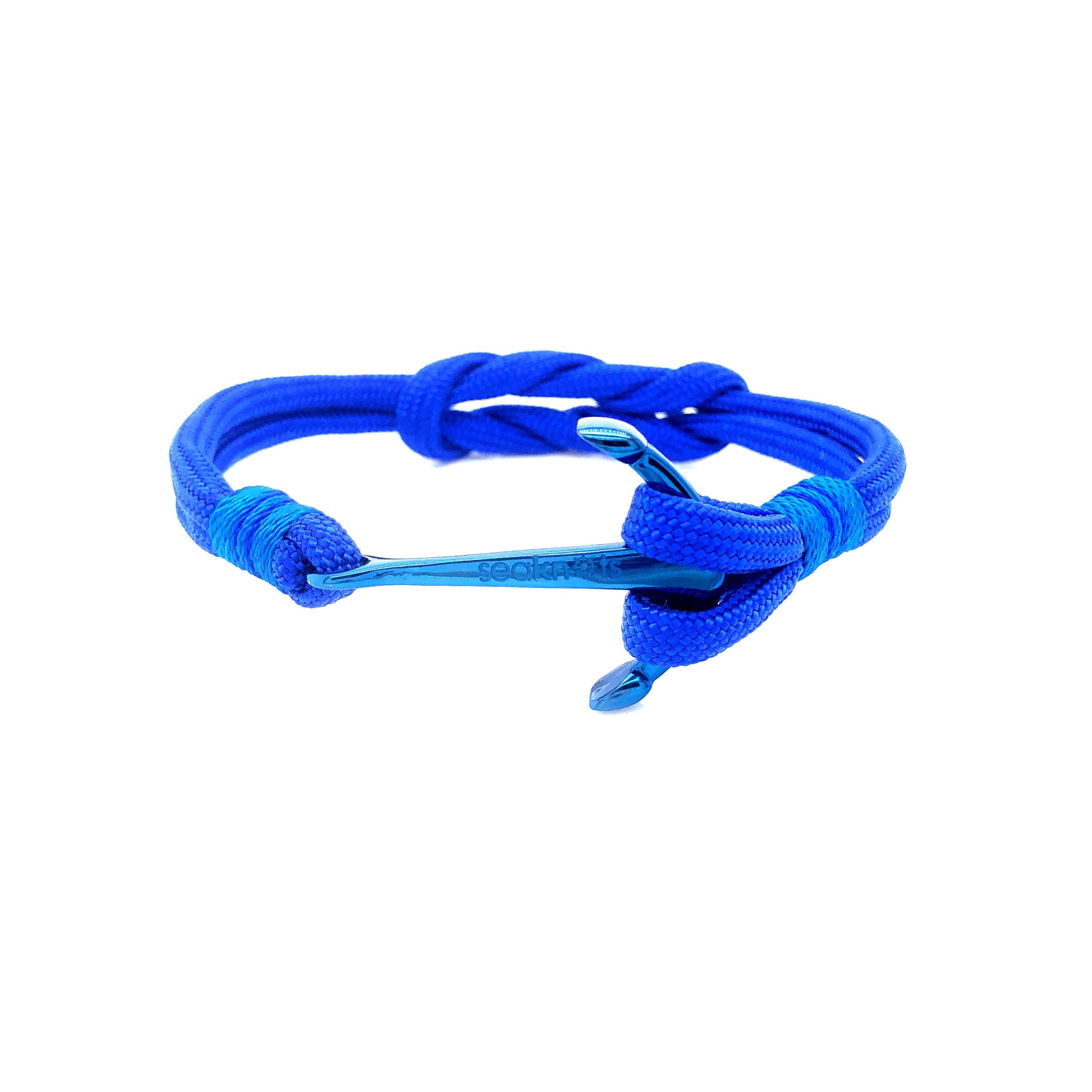 Baby Blue Double Cord with Blue Anchor Bracelet (Blue)