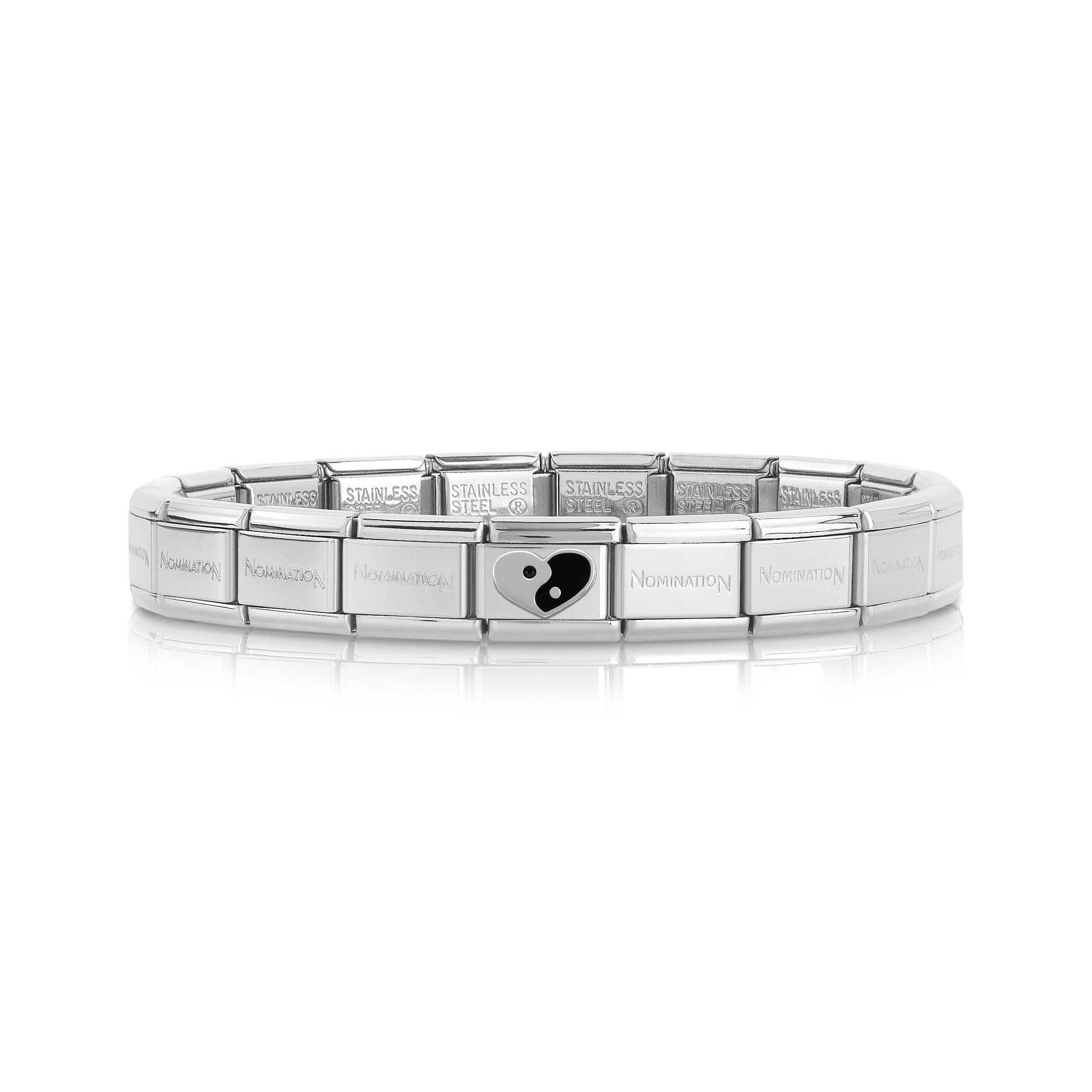 Composable Classic Yin Yang Heart Bracelet