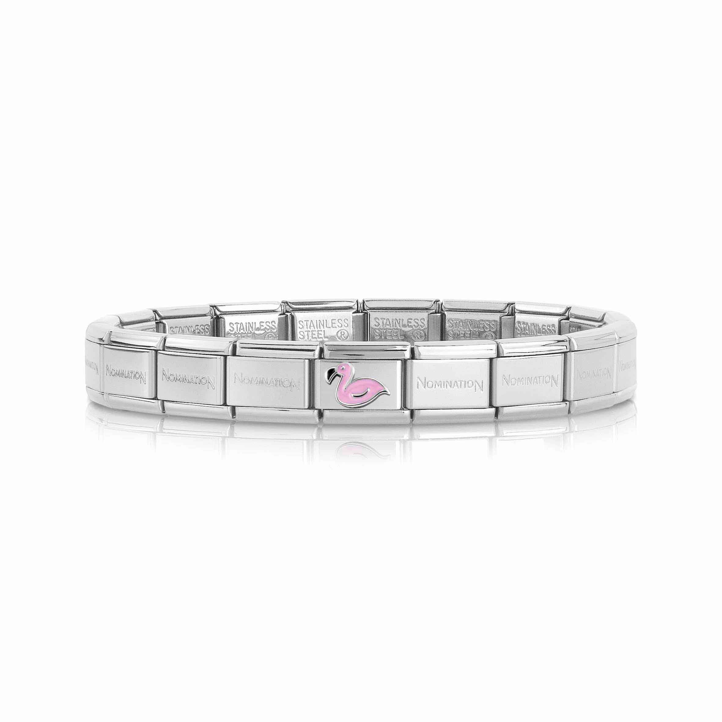 Classic Composable Bracelet with Pink Flamingo