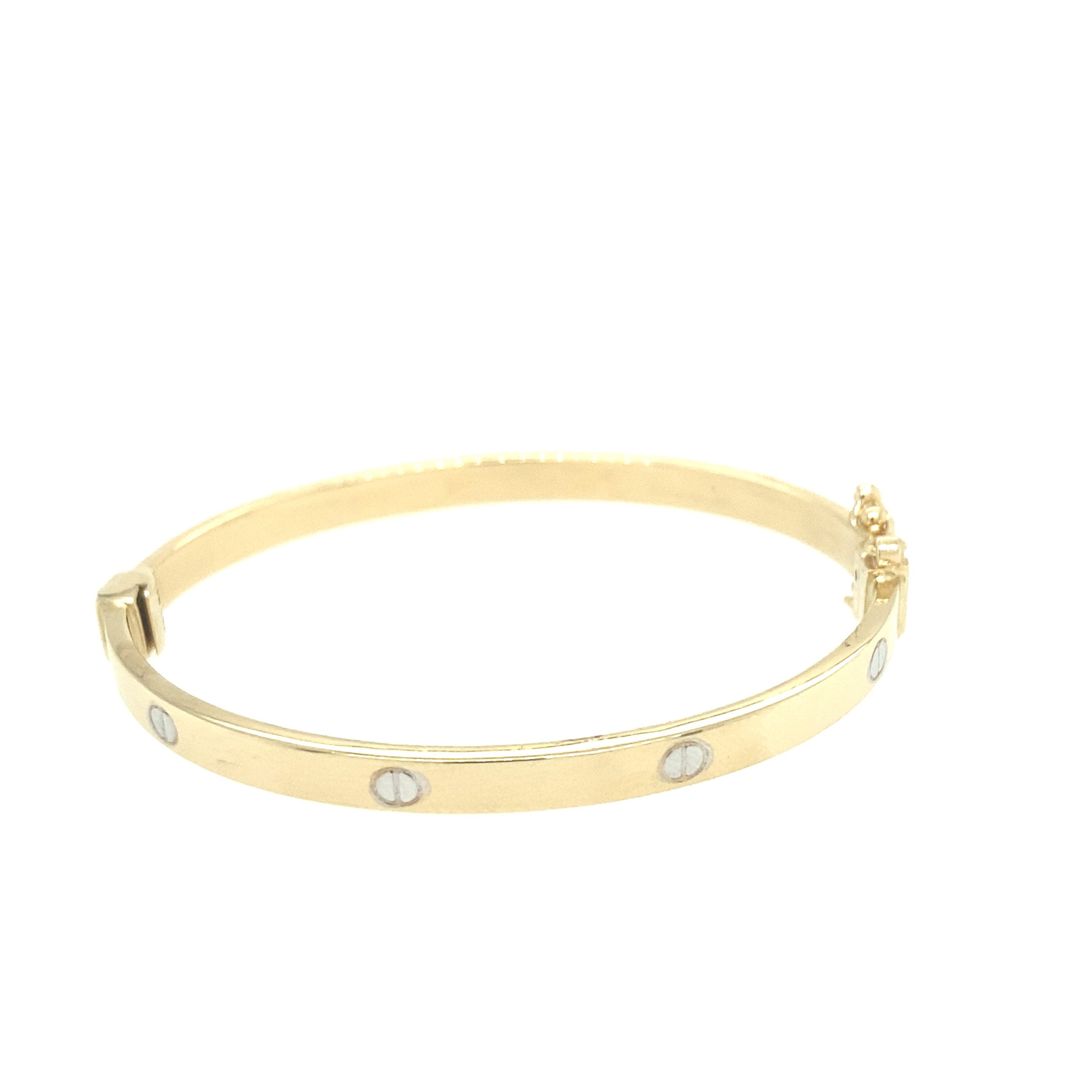 14K Gold Baby Bangle with Nail Shape