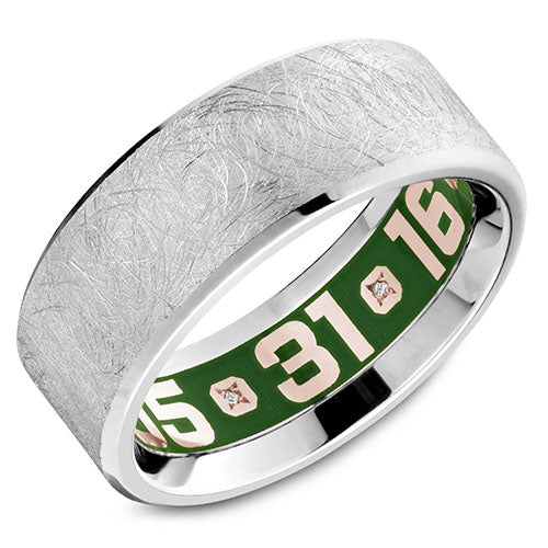 Carlex G4 18k White Gold Men's Diamond Wedding Band - CX4-0002W-S