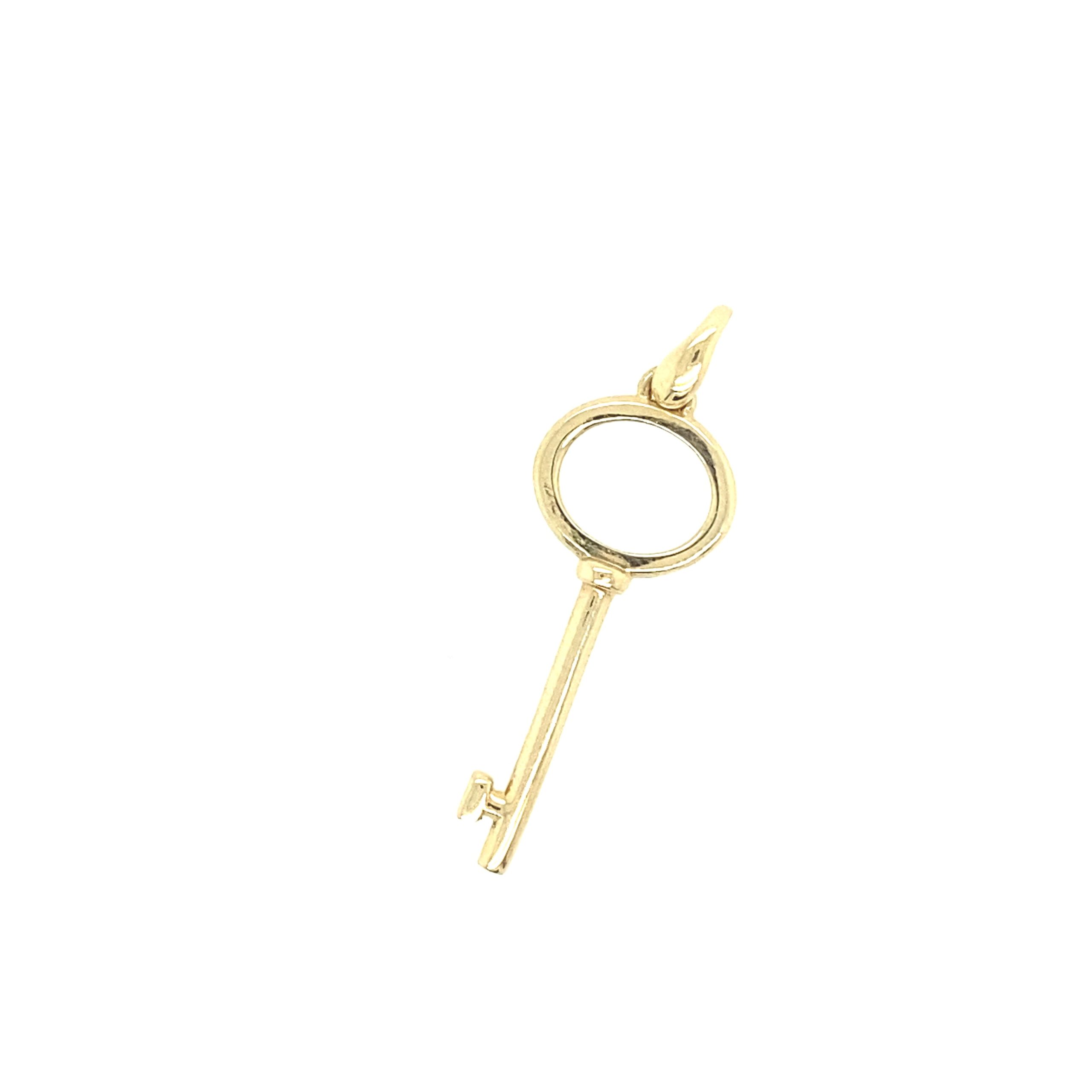 14K Gold Slim Key Pendant