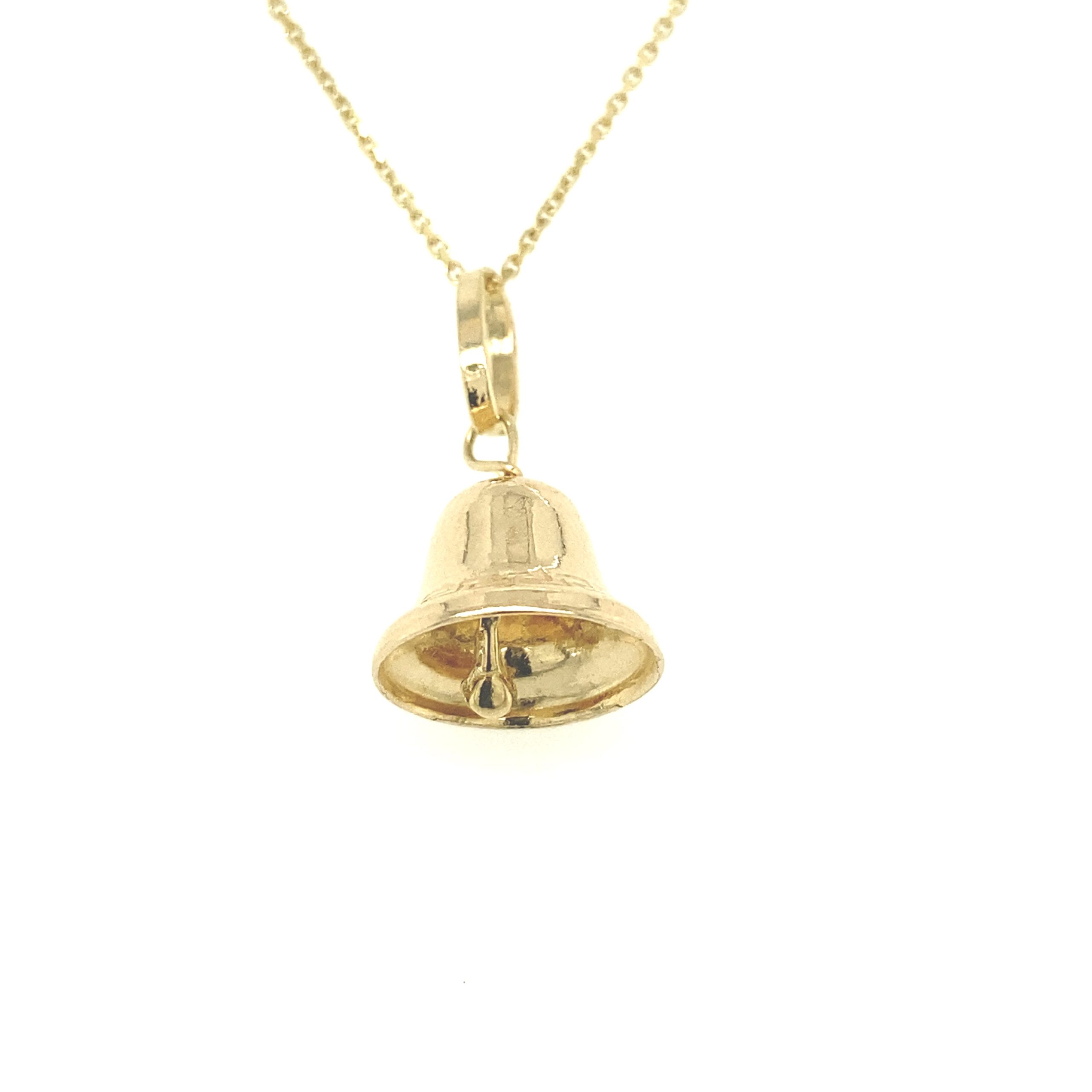 14k Gold Ringing Bell Pendant