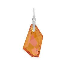 Shadow Pink and Orange Crystal Charm (Silver/Orange-Pink)