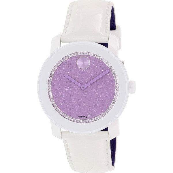 Movado Women's 3600219 Bold Crystal White Leather Watch