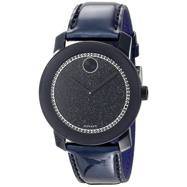 Movado Unisex 3600229 Bold Crystal Blue Leather Watch