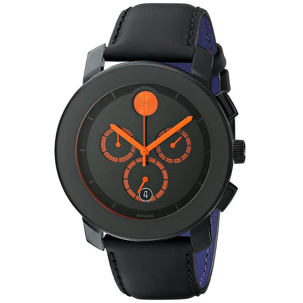 Movado Men's 3600232 Bold Chronograph Black Leather Watch