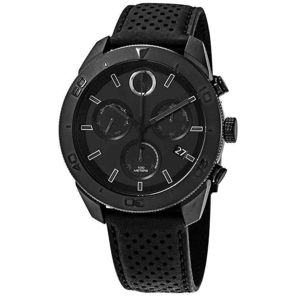 Movado Men's 3600517 Bold Sport Chronograph Chronograph Black Leather Watch