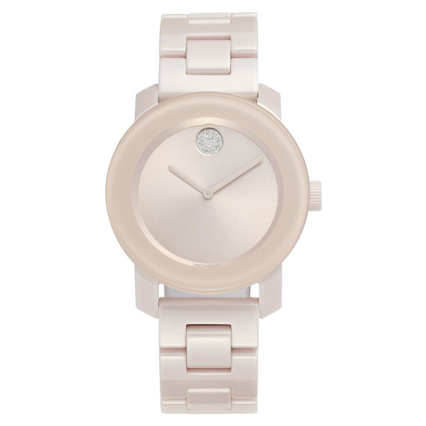 Movado Women's 3600536 Bold Crystal Pink Ceramic Watch