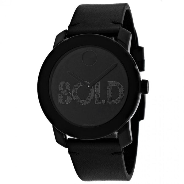 Movado Men's 3600557 Bold Black Leather Watch
