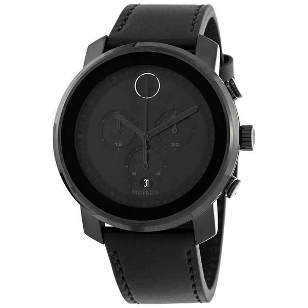 Movado Men's 3600604 Bold Chronograph Black Leather Watch