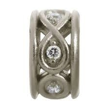 Sparkling White Eternity Charm (Silver/White)