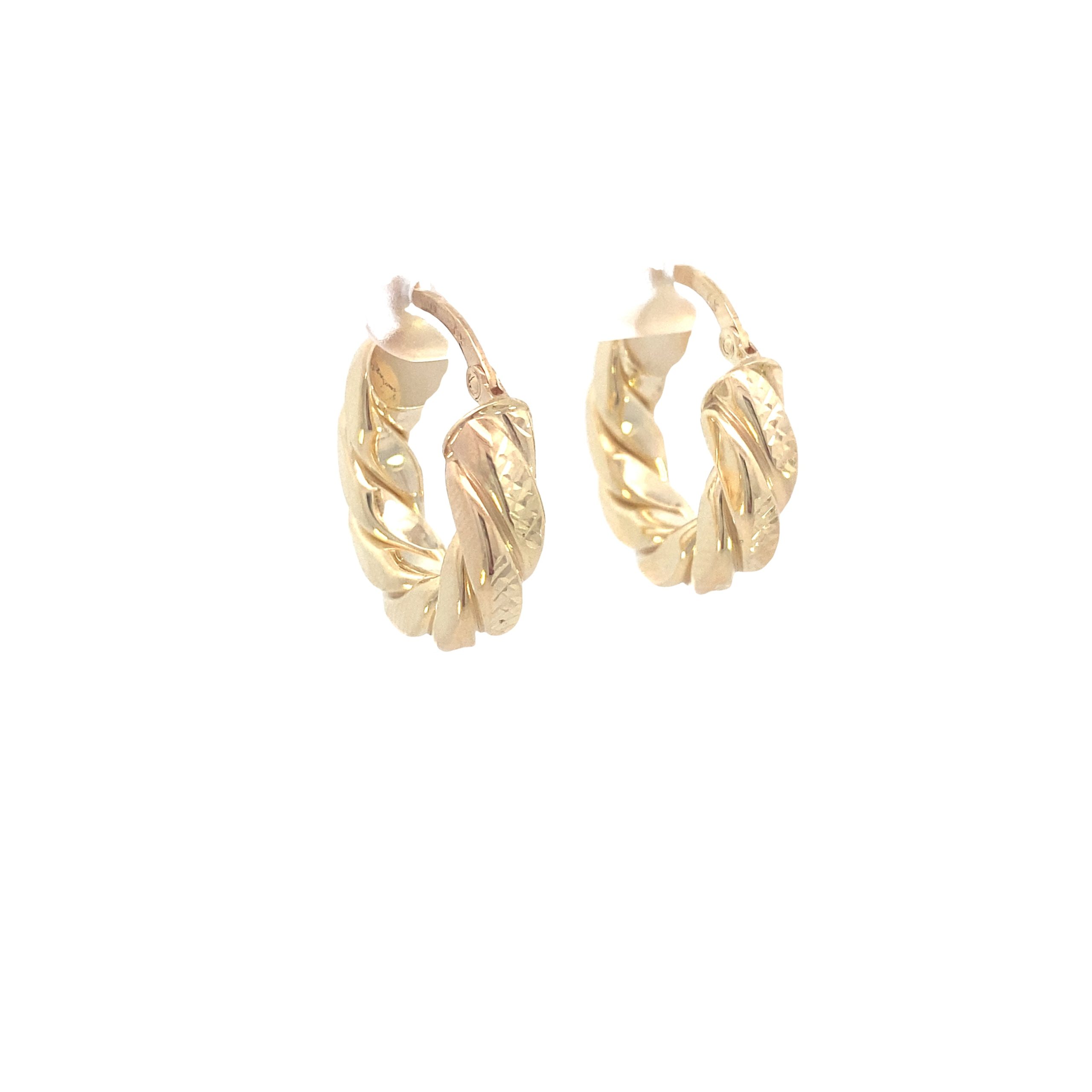 14K Gold Twisted Hoops Earrings