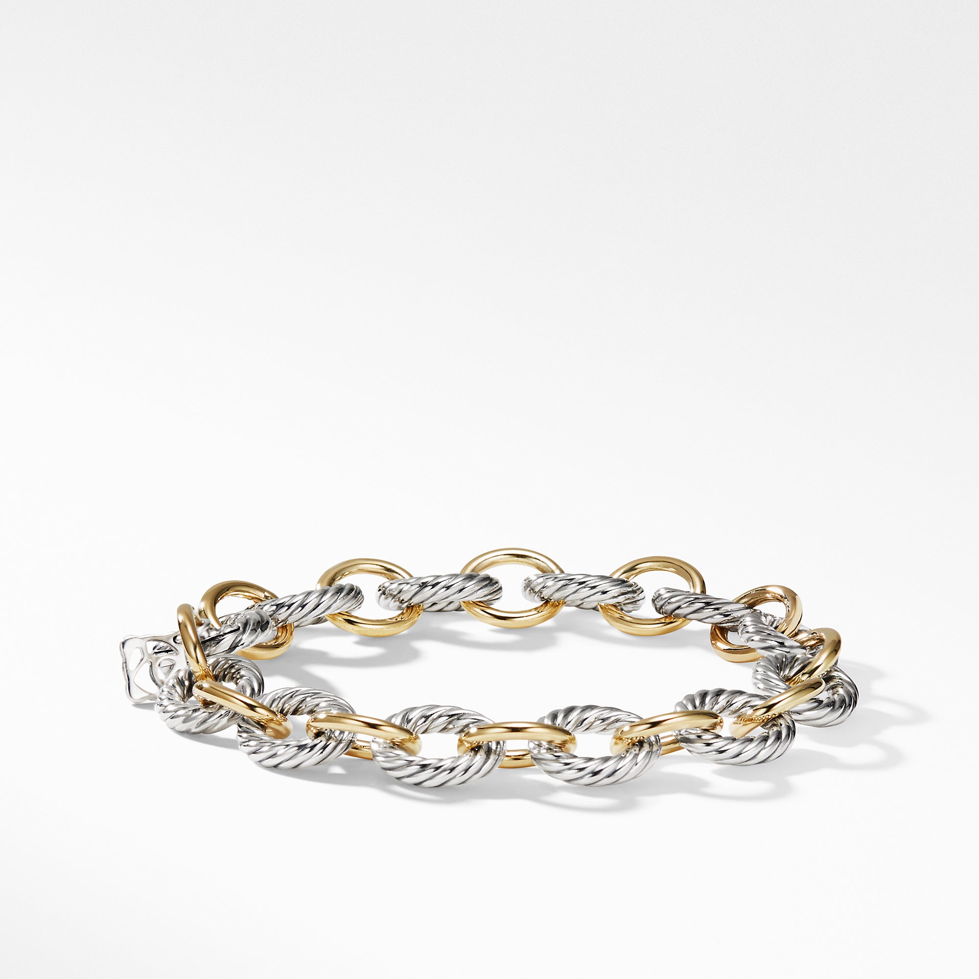 David Yurman Medium Oval Link Bracelet with 18k Gold- BC0133 S8