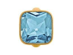 Big Sky Blue Cube Charm (Gold/Sky Blue)