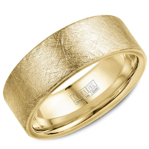 Crown Ring 14k Yellow Gold Wedding Band - WB-025C8Y-M10