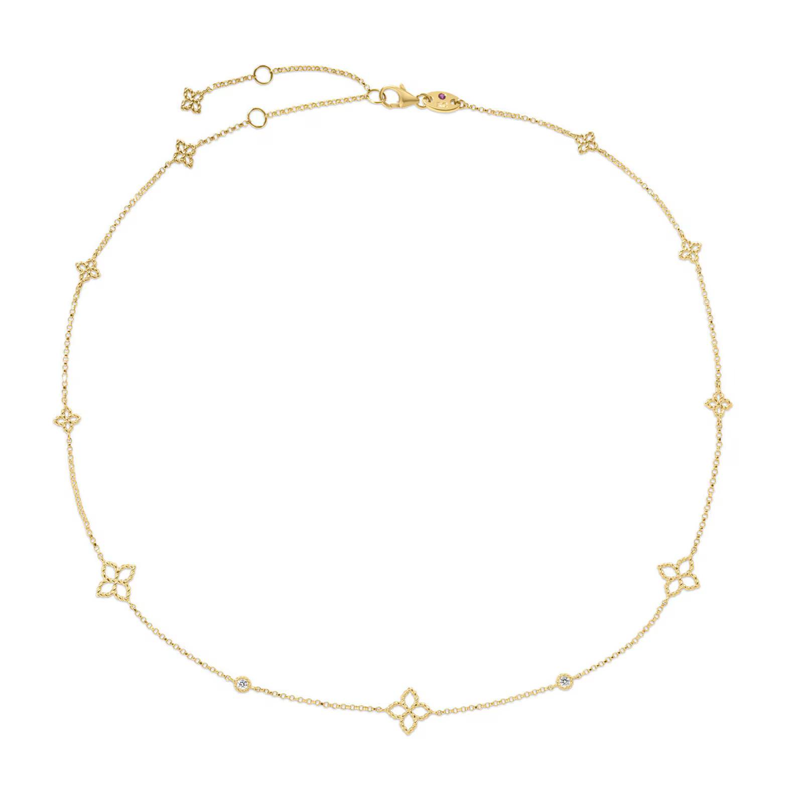 18K Yellow Gold Principessa Diamond Station Necklace