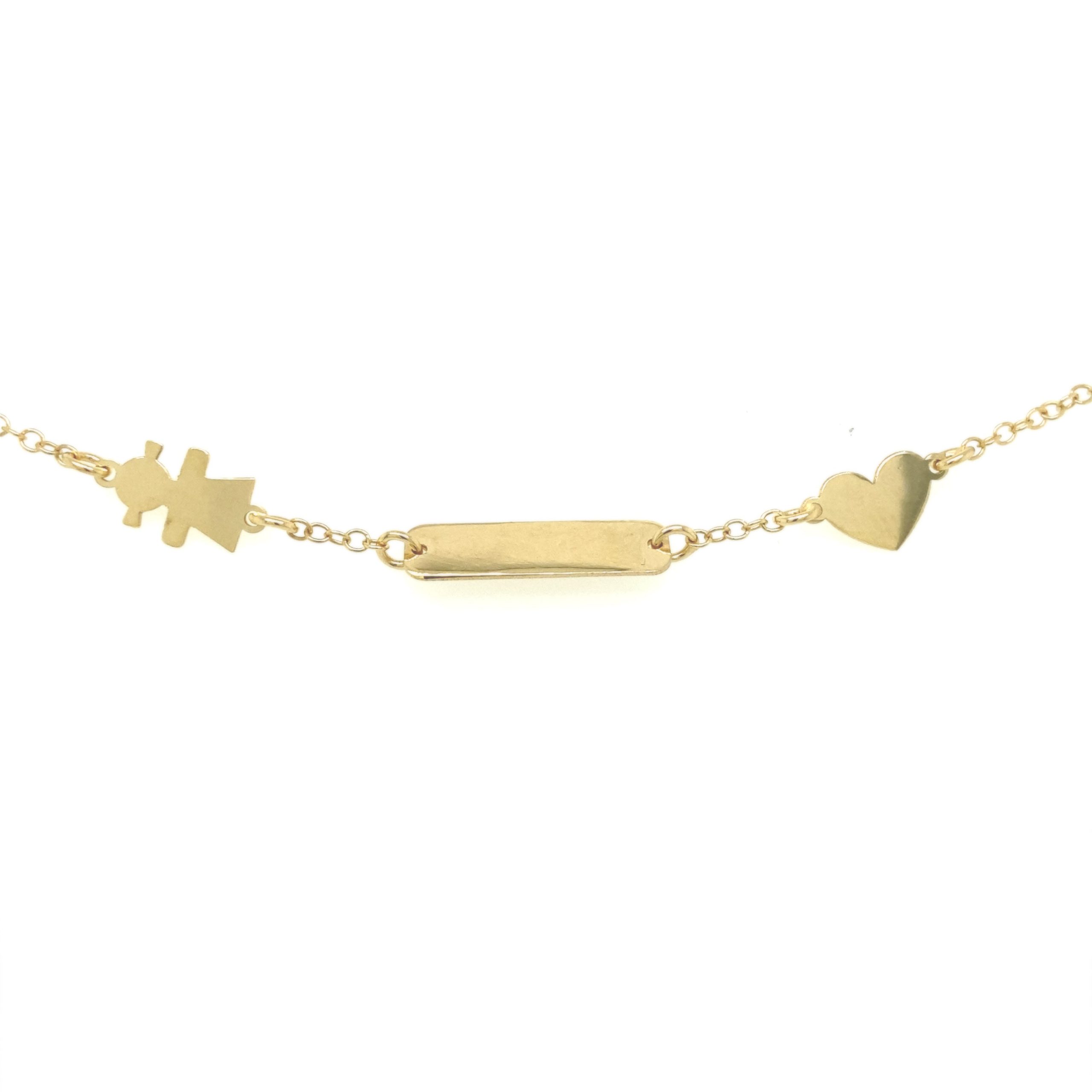 14k Gold Baby Bracelet with Girl Shape
