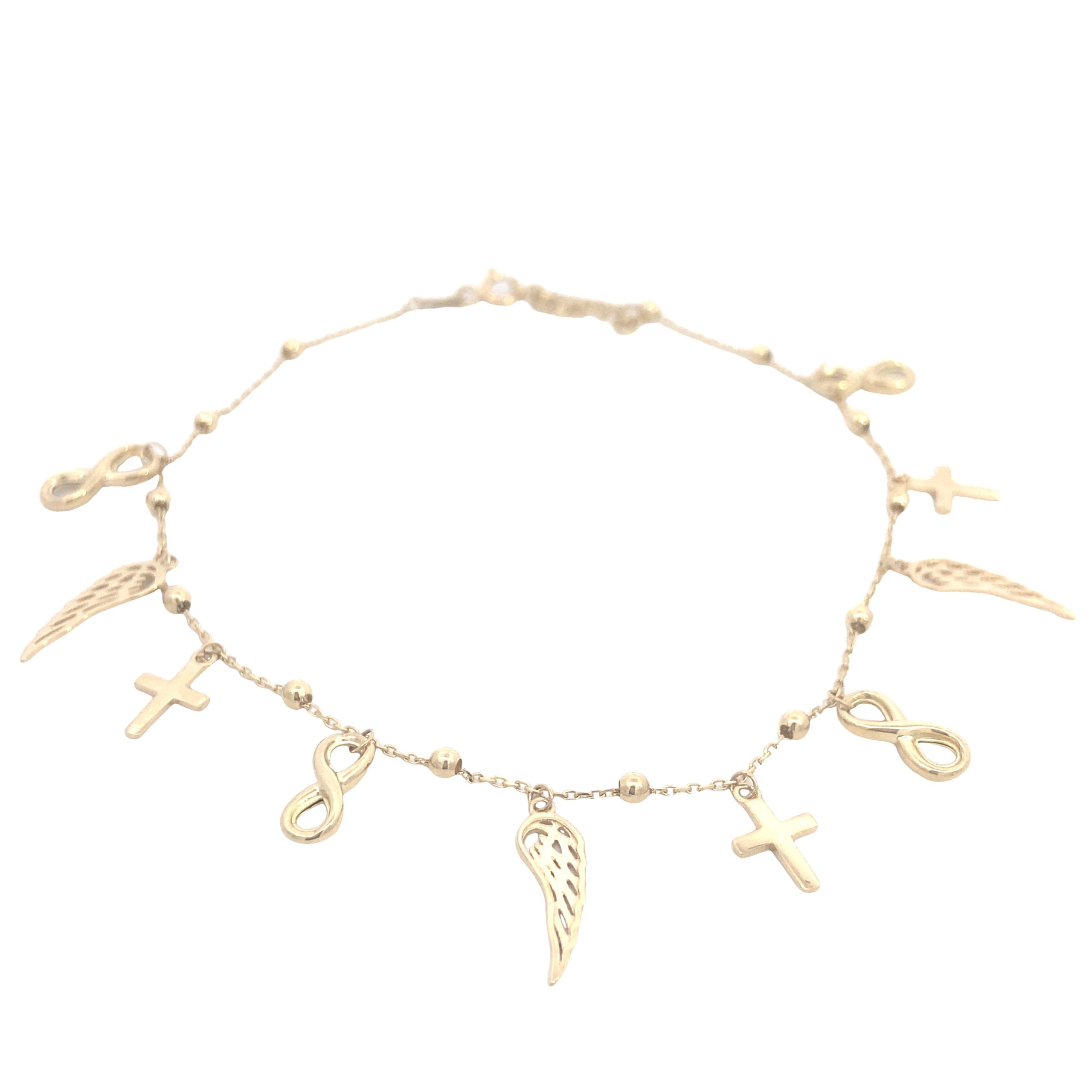 14K Gold Religious Anklet Bracelet