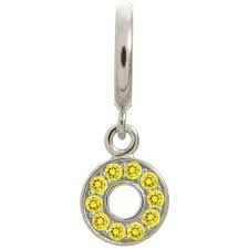 Citrine Circle of Love Charm (Silver/Yellow)