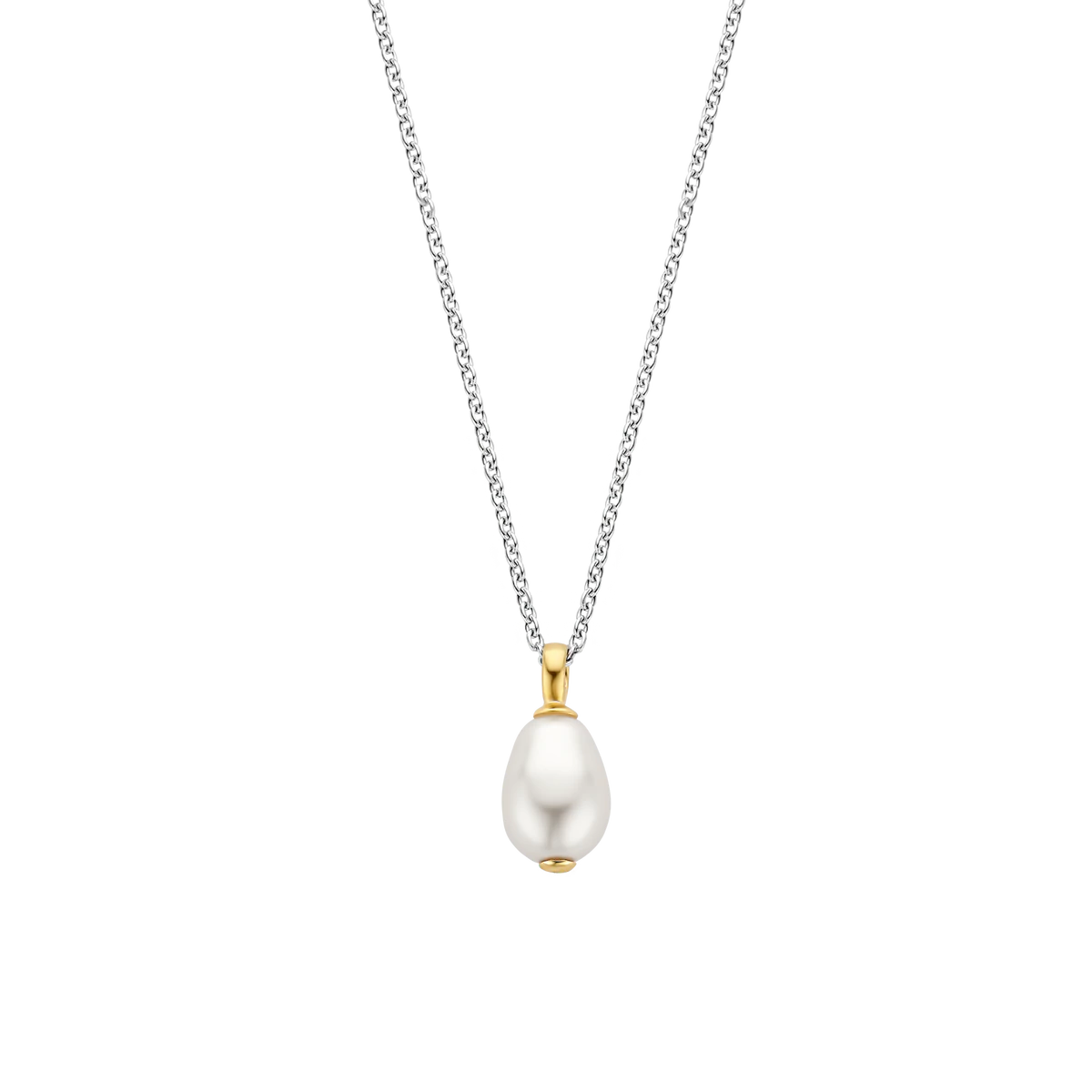 Irregular White Pearl Handset Necklace