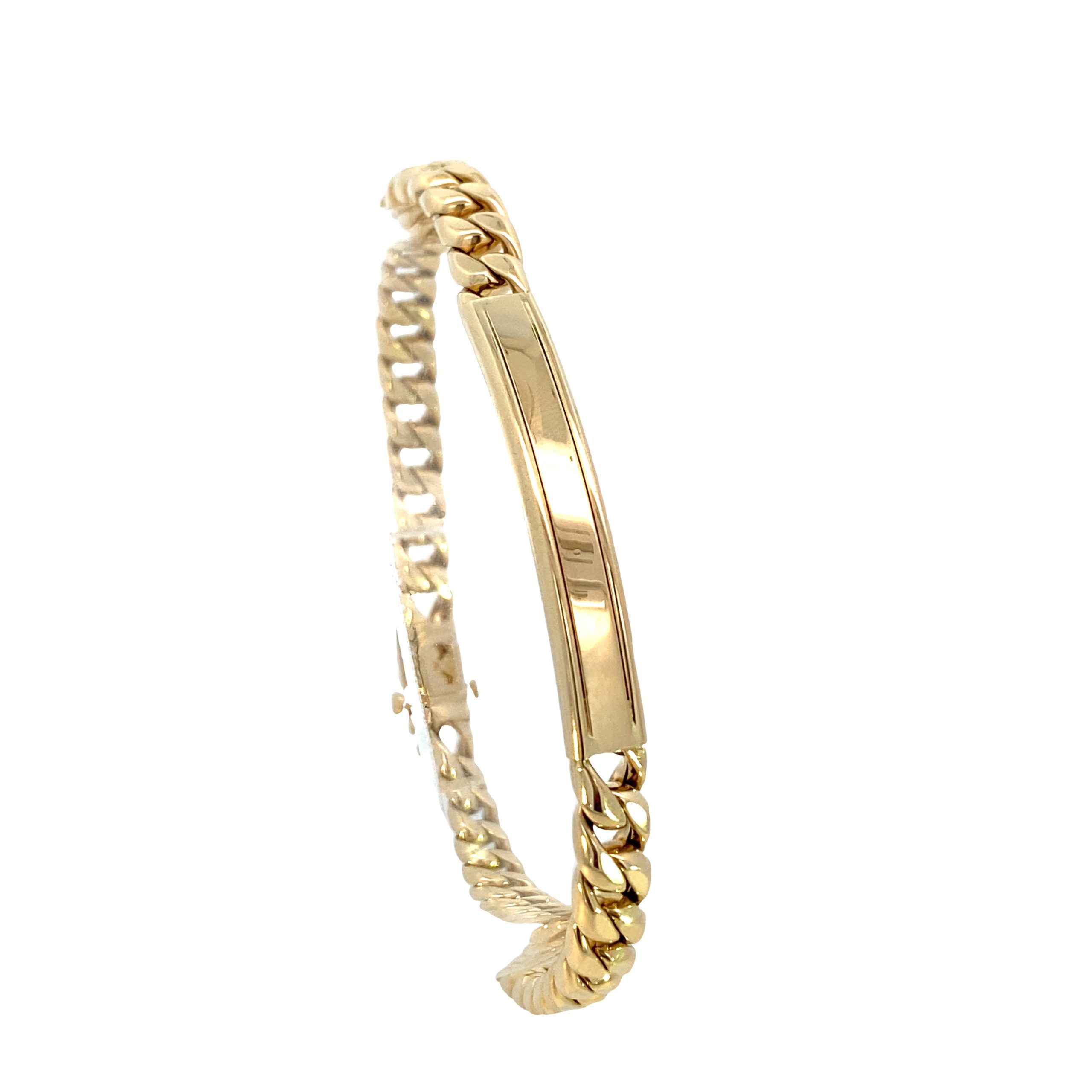 14K Gold ID Cuban Bracelet