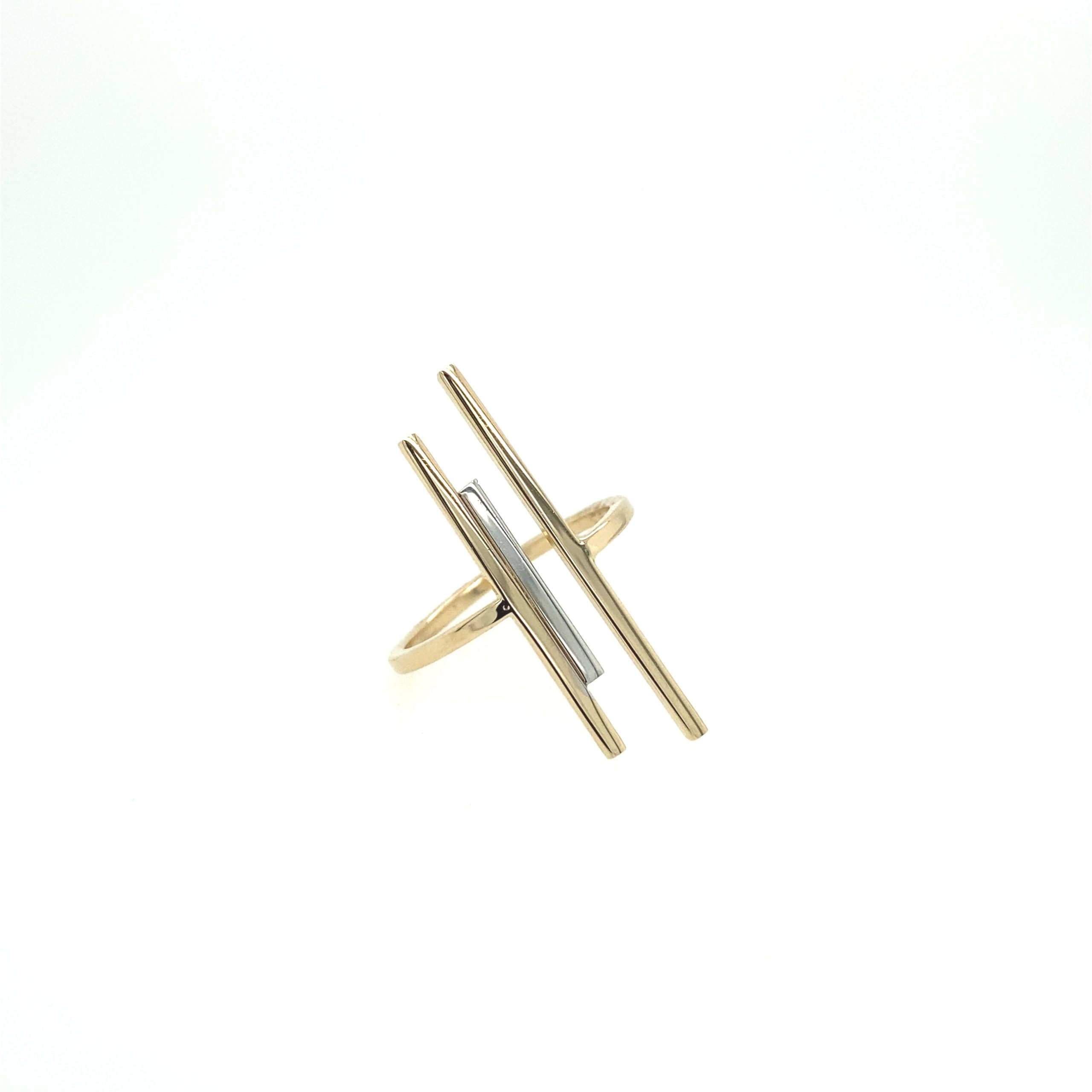 14K Gold 2T Line Ring