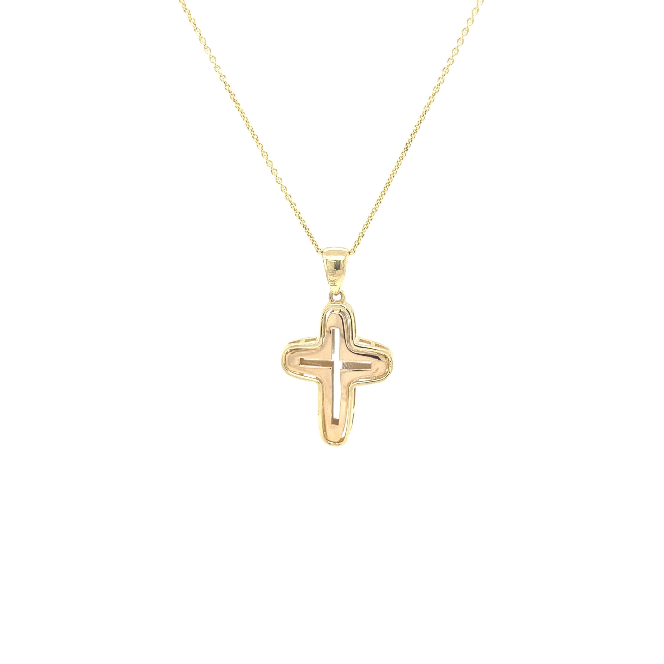 14K Puff Cross 3- Color