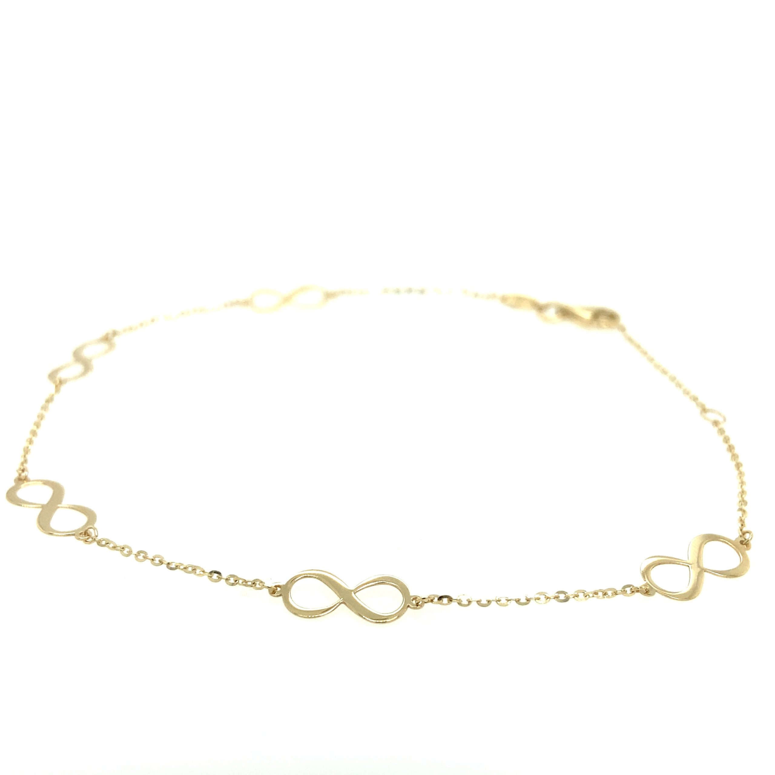 14K Gold Infinity Charm Anklet