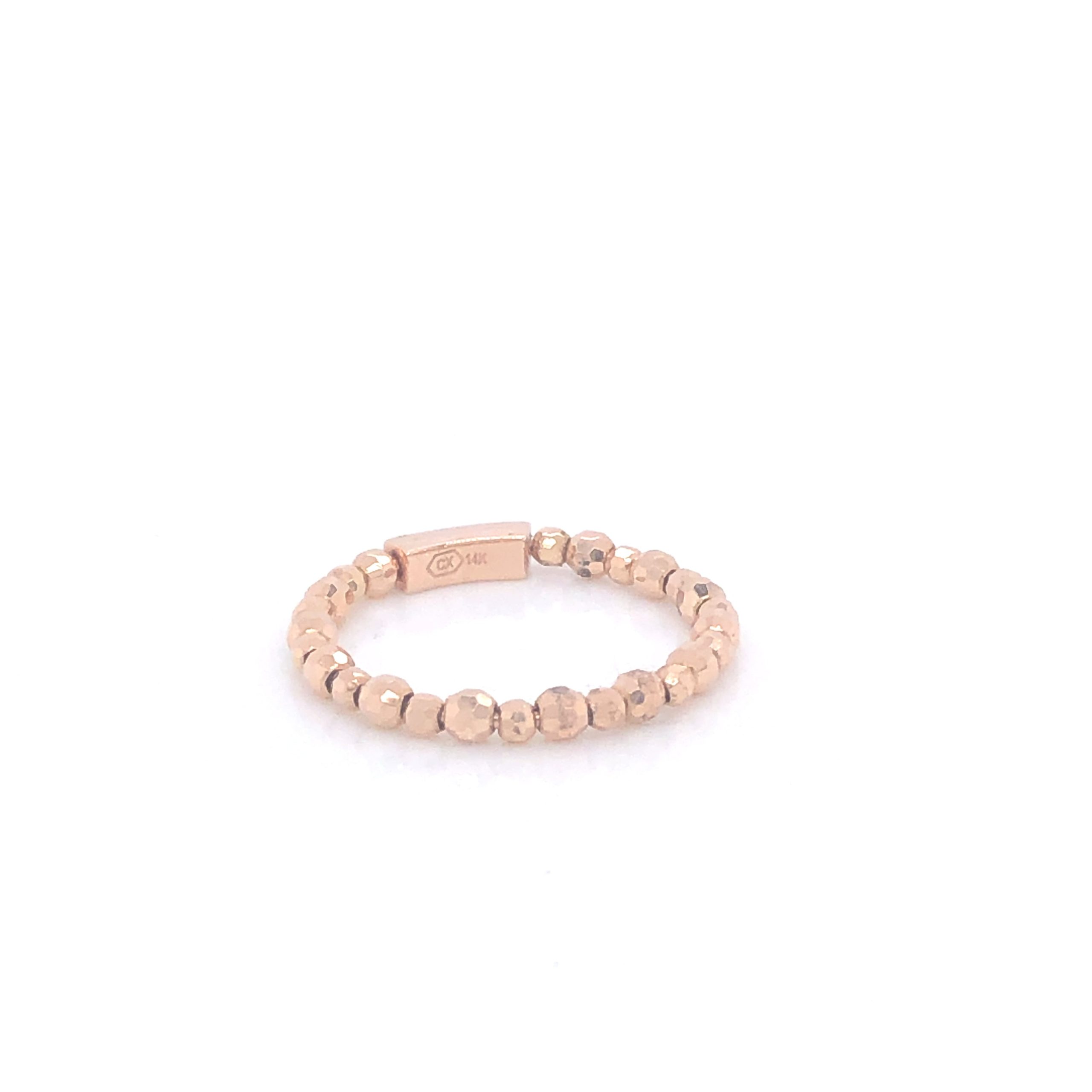 14K Rose Beads Rose Gold Ring