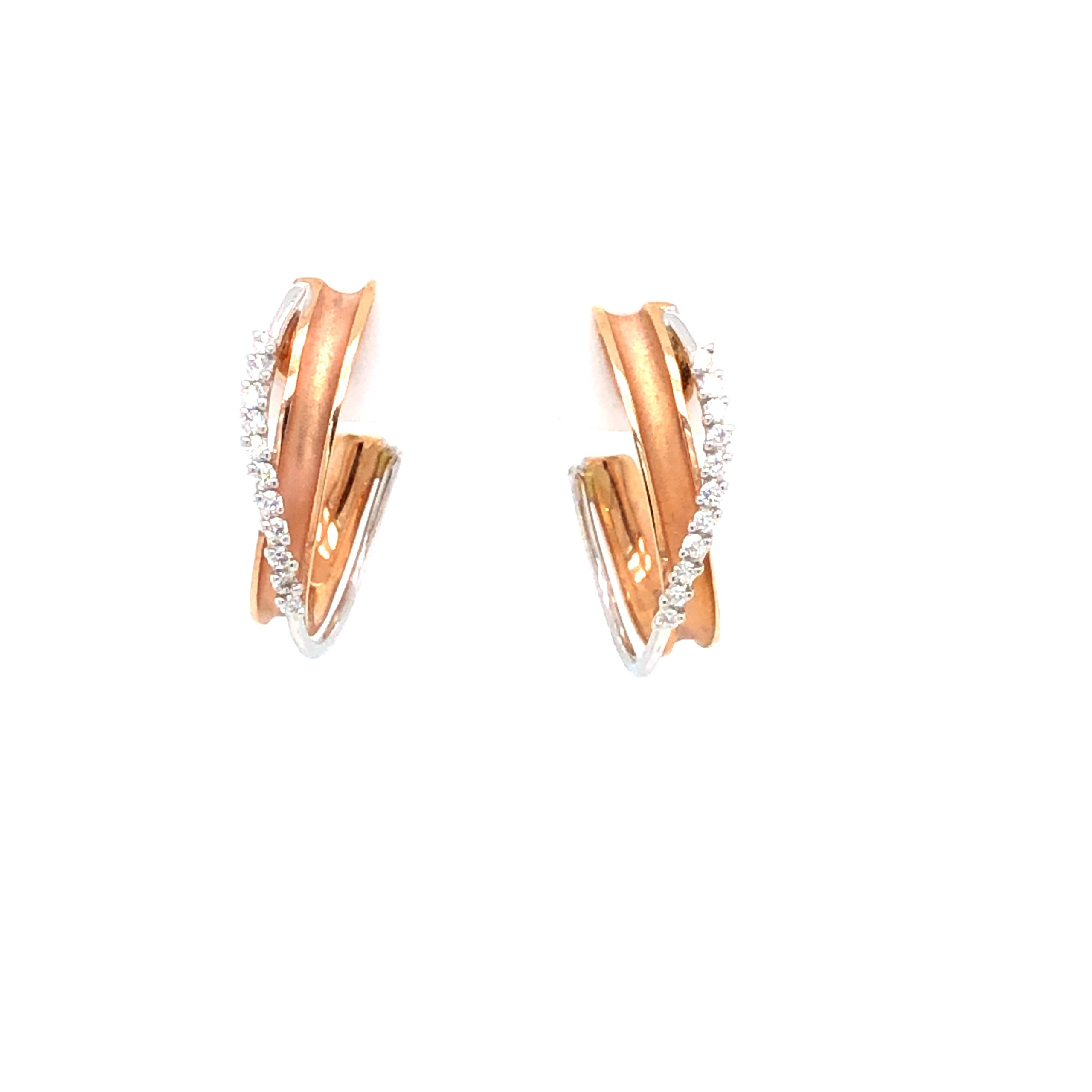 ROSE & WHITE GOLD MILGRAIN VINTAGE EARRINGS