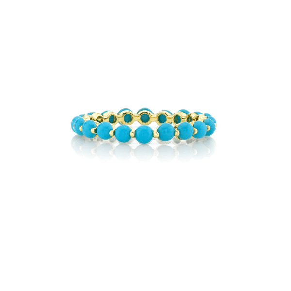 Sloane Street 18K Yellow Gold Turquoise Eternity Band- SS-R013-TQ-Y-7